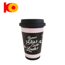 PorcelainTakeaway With Silicone Lid Ceramic coffee Travel Mug